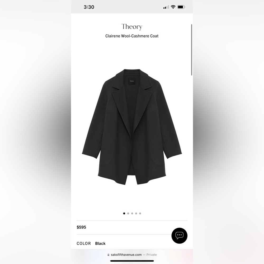 Brand new Theory Sileena wool-cashmere coat (with tags)